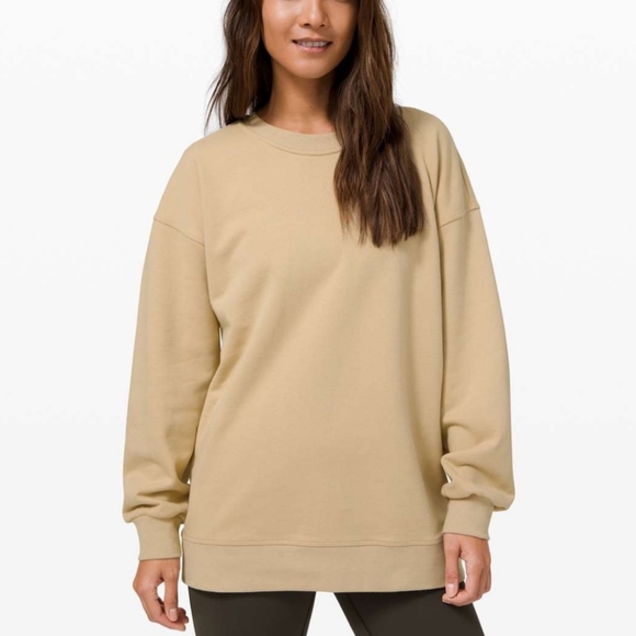 lululemon athletica Sweaters - Lulu Perfectly Oversized Crewneck in Cream Size 12 Rose Gold